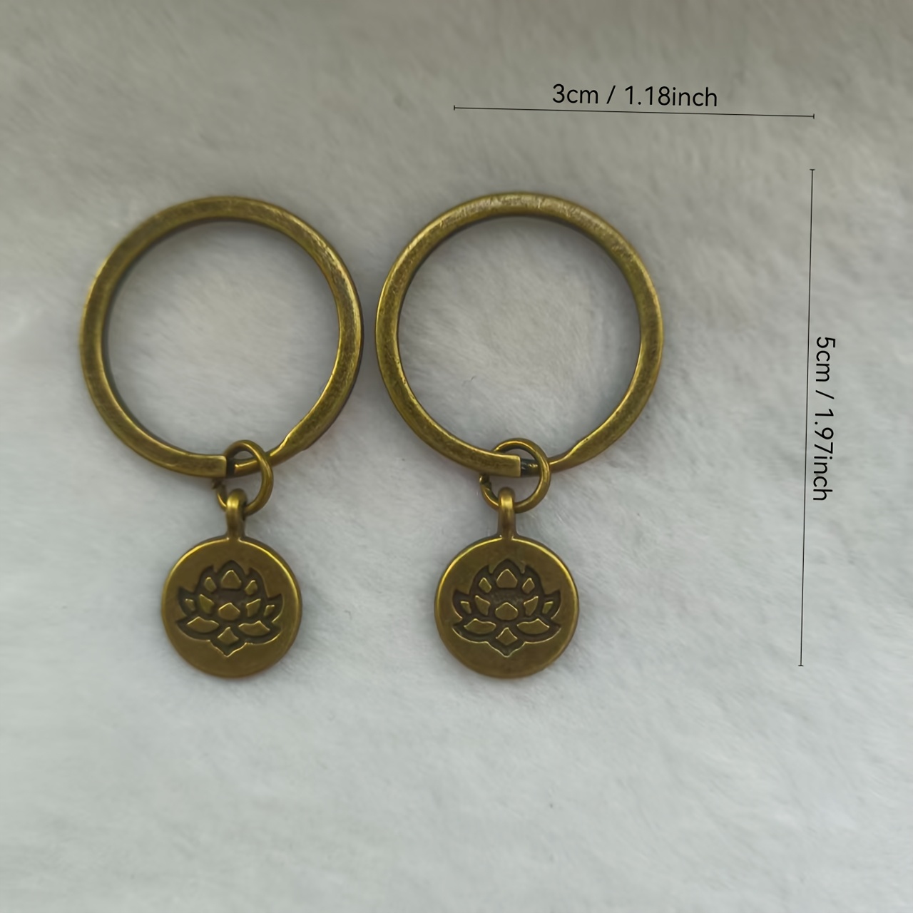 3pcs Double-sided Lotus Yoga Keychain Set